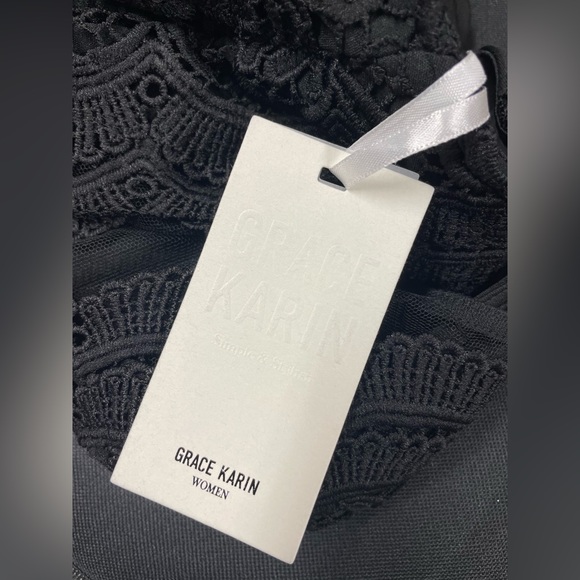 Sleeveless lace black evening dress - Picture 6 of 8